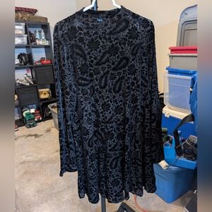 Old Navy Mock Neck Velvet Swing Dress
